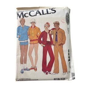 70s McCalls 6273 Sewing Pattern Size 12 Misses Windbreaker Pant Shorts Tee UNCUT